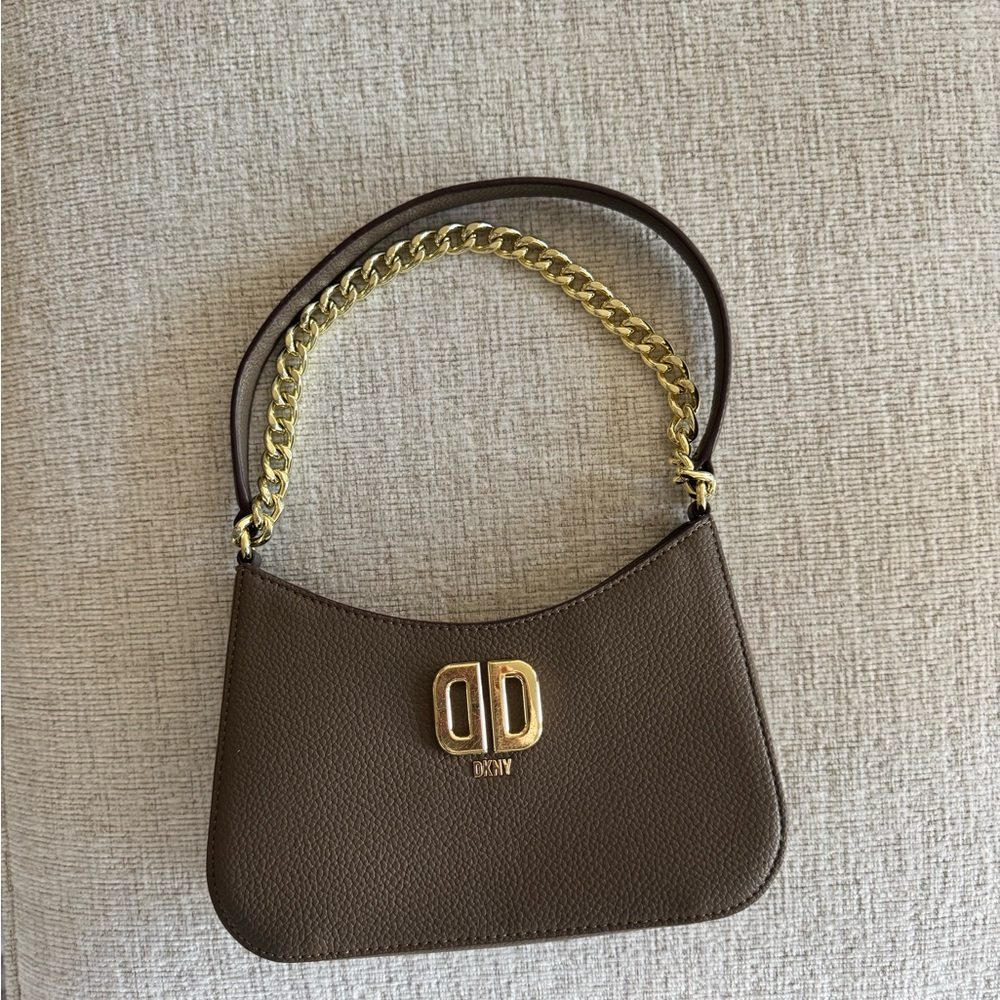 DKNY Brown Leather Shoulder Bag